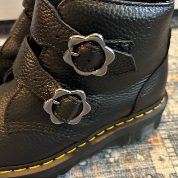 Dr. Martens Devon Flower Buckle Leather Platform Boots - Picture 7 of 10